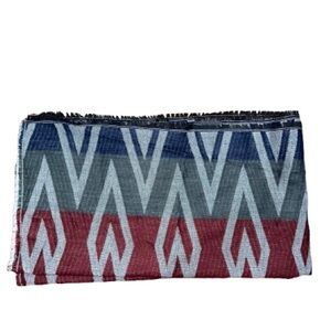 Grey, blue, red and green scarf